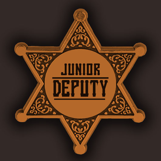 plastic preprinted Wyatt deputy clip badges