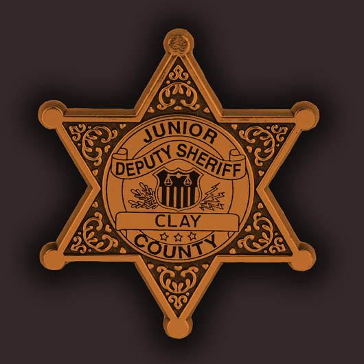 plastic Wyatt deputy badges with custom imprint